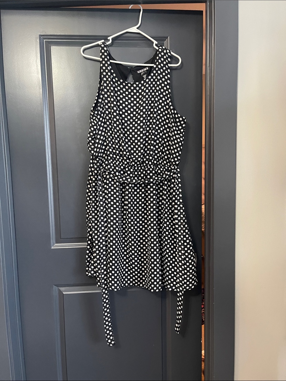 Paper Doll Black and White Polka Dot Sleeveless Dress Size 3X